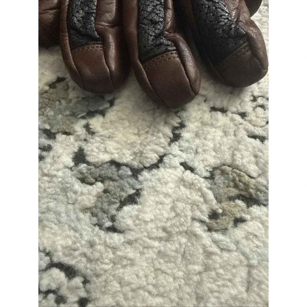 Vintage Ronin Hipora Leather Snowboard Gloves Brown Black Y2K Men's Size Small